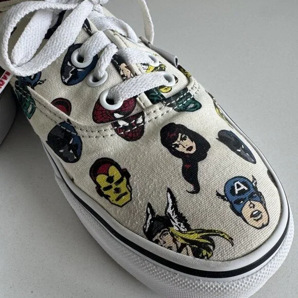 Authentic Vans X Marvel Avengers Heads Comic Print Men OR